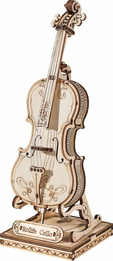 Robotime DIY 3D Houtenpuzzel Muziekinstrument Cello, TG411, 7x7x20cm - 6946785116809 3 Robotime DIY 3D Houtenpuzzel Muziekinstrument Cello, TG411, 7x7x20cm - 6946785116809