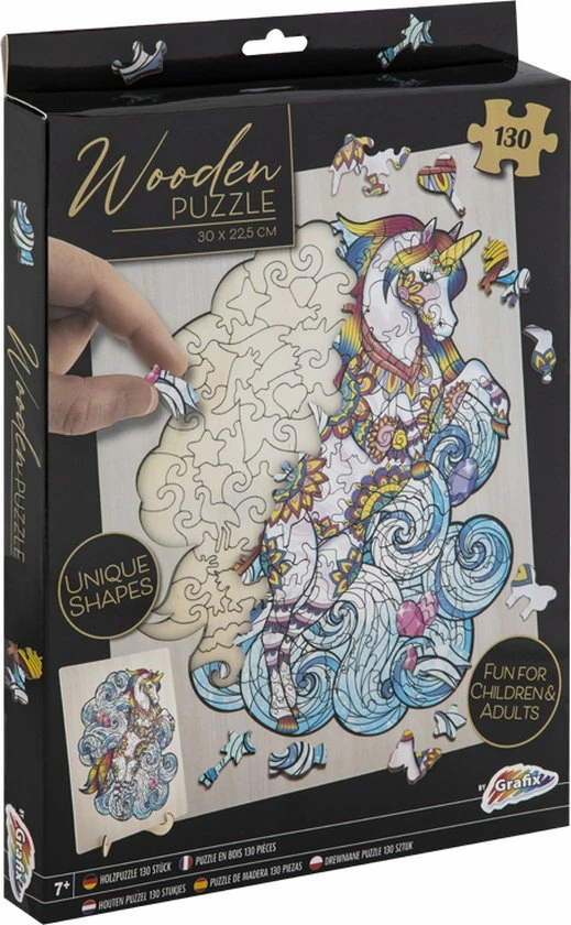 Grafix Houten Puzzel Unicorn | Unieke Puzzelstukjes In Vorm Van Fantasie Thema | 130 Puzzelstukjes | Puzzel Voor Kinderen En Volwassenen | Formaat 30 X 22.5 CM | Cadeau Voor Jong En Oud 8 Grafix Houten Puzzel Unicorn | Unieke Puzzelstukjes In Vorm Van Fantasie Thema | 130 Puzzelstukjes | Puzzel Voor Kinderen En Volwassenen | Formaat 30 X 22.5 CM | Cadeau Voor Jong En Oud - Afbeelding 6