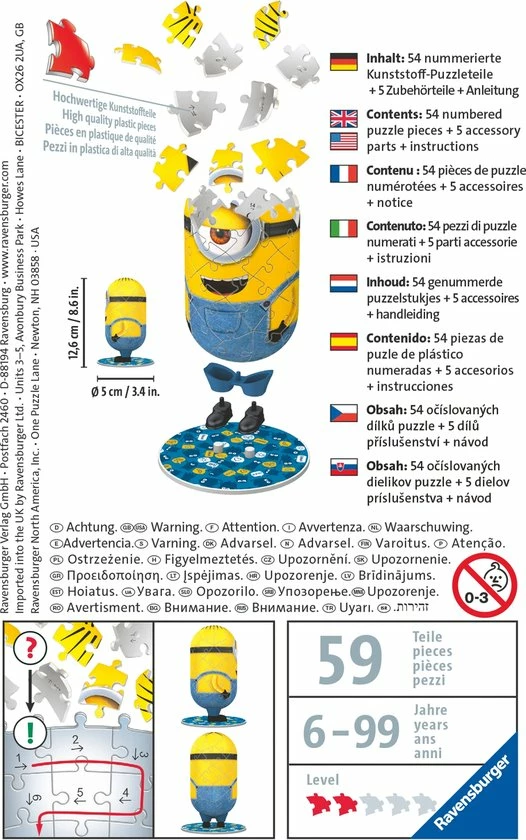 Ravensburger Minions 2 Shaped Jeans - 3D Puzzel - 54 Stukjes 6 Ravensburger Minions 2 Shaped Jeans - 3D Puzzel - 54 Stukjes - Afbeelding 4