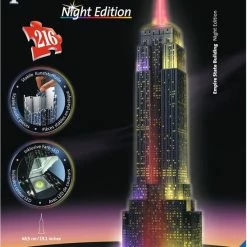 Ravensburger Empire State Building Night Edition - 3D Puzzel Gebouw Van 216 Stukjes -Exporteren puzzels winkel 548x840