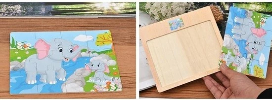 Sara Shop Hout Puzzel Van 12 Stukjes -Legpuzzels - Dier- Koe 8 Sara Shop Hout Puzzel Van 12 Stukjes -Legpuzzels - Dier- Koe - Afbeelding 6