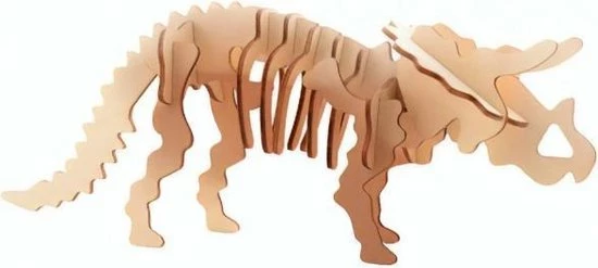 Merkloos Houten 3D Dinosaurus Puzzel, 4 Assorti 5 Merkloos Houten 3D Dinosaurus Puzzel, 4 Assorti - Afbeelding 3