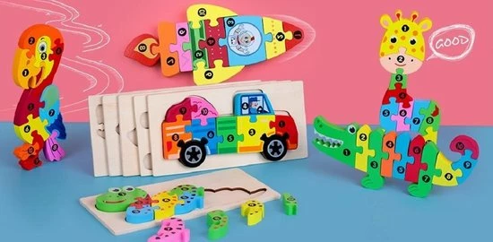 Merkloos Kinderpuzzel - Hout - 10 Stukjes - Dinosaurus - Schoencadeautje Sinterklaas 7 Merkloos Kinderpuzzel - Hout - 10 Stukjes - Dinosaurus - Schoencadeautje Sinterklaas - Afbeelding 5