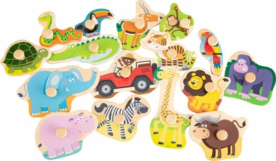 New Classic Toys Houten Legpuzzel Safari Dieren - 16 Puzzelstukjes - FSC 100%-gecertificeerd Hout 4 New Classic Toys Houten Legpuzzel Safari Dieren - 16 Puzzelstukjes - FSC 100%-gecertificeerd Hout - Afbeelding 2