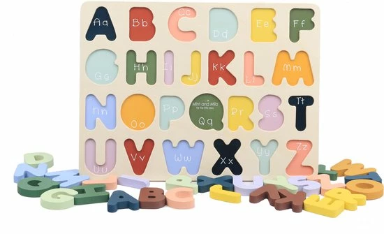 HOUTEN ALFABET PUZZEL - ALFABET PUZZEL HOUT Voor Kinderen Met Trendy Kleuren - Alfabet Leren - Speelgoed 3 JAAR -Mint And Milo 4 HOUTEN ALFABET PUZZEL - ALFABET PUZZEL HOUT Voor Kinderen Met Trendy Kleuren - Alfabet Leren - Speelgoed 3 JAAR -Mint And Milo - Afbeelding 2