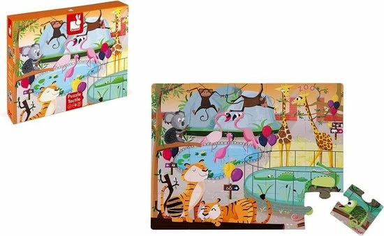 Janod Voelpuzzel - Een Dag In De Dierentuin 5 Janod Voelpuzzel - Een Dag In De Dierentuin - Afbeelding 3