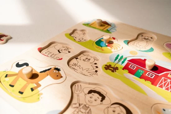 New Classic Toys Grote Houten Legpuzzel Boerderijdieren 16 Puzzelstukjes - FSC 100%-gecertificeerd Hout 9 New Classic Toys Grote Houten Legpuzzel Boerderijdieren 16 Puzzelstukjes - FSC 100%-gecertificeerd Hout - Afbeelding 7