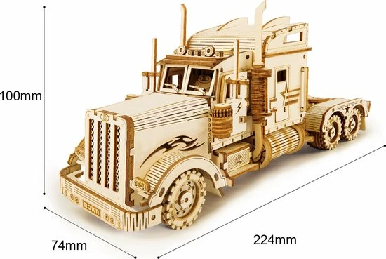 Robotime Modelbouwpakket Heavy Truck 22,4 Cm Hout 286-delig 4 Robotime Modelbouwpakket Heavy Truck 22,4 Cm Hout 286-delig - Afbeelding 2