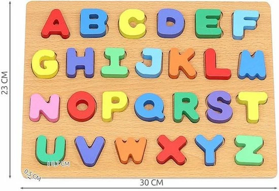 Iso Trade Alfabet Puzzel Voor Kinderen - Hout - 30x20CM - Houten Alfabet Puzzle - Klassiek Speelgoed Cadeautip 6 Iso Trade Alfabet Puzzel Voor Kinderen - Hout - 30x20CM - Houten Alfabet Puzzle - Klassiek Speelgoed Cadeautip - Afbeelding 4