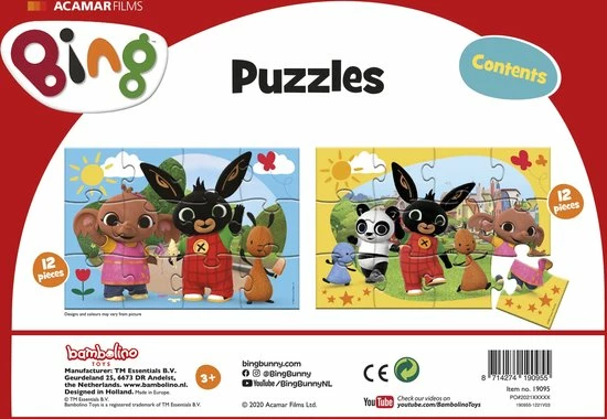 Bambolino Toys - Bing Puzzel - 2 X 12 Stukjes - Educatief Speelgoed - Leren Puzzelen 9 Bambolino Toys - Bing Puzzel - 2 X 12 Stukjes - Educatief Speelgoed - Leren Puzzelen - Afbeelding 7