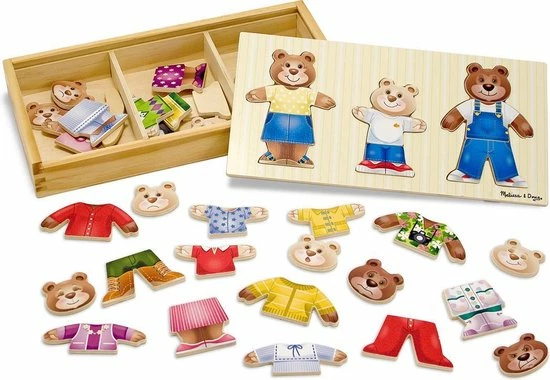 Melissa & Doug Mix 'n Match Houten Berenfamilie Om Aan Te Kleden Met Opslagdoos (45-delig) 5 Melissa & Doug Mix 'n Match Houten Berenfamilie Om Aan Te Kleden Met Opslagdoos (45-delig) - Afbeelding 3