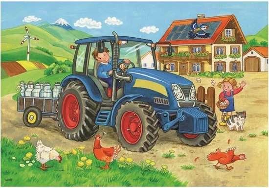 Ravensburger Puzzel Op De Bouwplaats En Boerderij - 2x12 Stukjes - Kinderpuzzel 6 Ravensburger Puzzel Op De Bouwplaats En Boerderij - 2x12 Stukjes - Kinderpuzzel - Afbeelding 4
