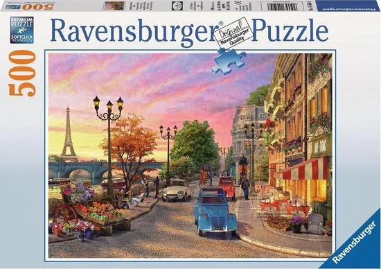Ravensburger Puzzel Avondsfeer In Parijs - Legpuzzel - 500 Stukjes 3 Ravensburger Puzzel Avondsfeer In Parijs - Legpuzzel - 500 Stukjes