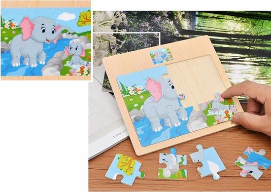 Sara Shop Hout Puzzel Van 12 Stukjes -Legpuzzels - Dier- Koe 6 Sara Shop Hout Puzzel Van 12 Stukjes -Legpuzzels - Dier- Koe - Afbeelding 4