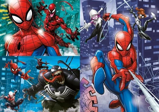 Spider-Man Puzzel Puzzle - 3 Puzzles In 1 - 3 X 48 - Vanaf 4 Jaar - Clementoni - Spiderman 4 Spider-Man Puzzel Puzzle - 3 Puzzles In 1 - 3 X 48 - Vanaf 4 Jaar - Clementoni - Spiderman - Afbeelding 2