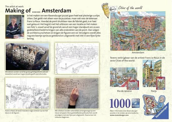 Ravensburger Puzzel Fleroux Amsterdam - Legpuzzel - 1000 Stukjes 6 Ravensburger Puzzel Fleroux Amsterdam - Legpuzzel - 1000 Stukjes - Afbeelding 4