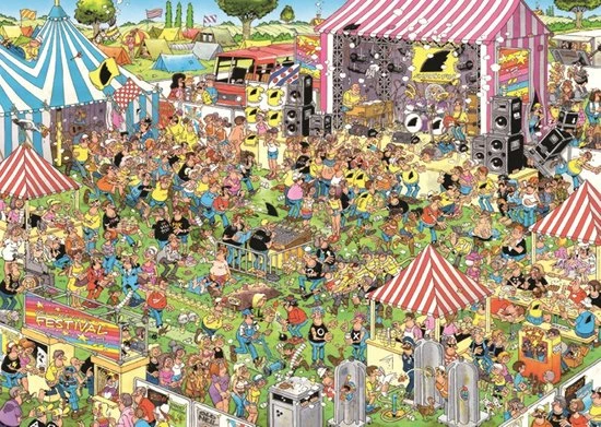 Jan Van Haasteren Popfestival Puzzel - 1000 Stukjes 7 Jan Van Haasteren Popfestival Puzzel - 1000 Stukjes - Afbeelding 5