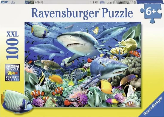 Ravensburger Puzzel Haaien Rif - Legpuzzel - 100XXL Stukjes 3 Ravensburger Puzzel Haaien Rif - Legpuzzel - 100XXL Stukjes