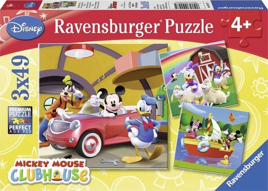 Ravensburger Puzzel Disney Mickey Mouse: Iedereen Houdt Van Mickey - 3x49 Stukjes - Kinderpuzzel 3 Ravensburger Puzzel Disney Mickey Mouse: Iedereen Houdt Van Mickey - 3x49 Stukjes - Kinderpuzzel