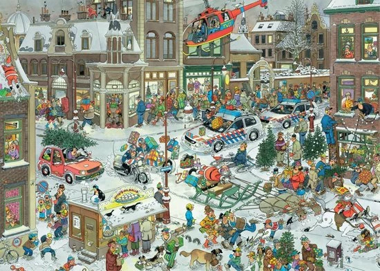 Jan Van Haasteren Kerstmis Puzzel - 1000 Stukjes 4 Jan Van Haasteren Kerstmis Puzzel - 1000 Stukjes - Afbeelding 2