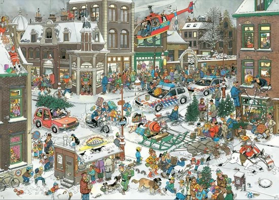 Jan Van Haasteren Kerstmis Puzzel - 1000 Stukjes 13 Jan Van Haasteren Kerstmis Puzzel - 1000 Stukjes - Afbeelding 11