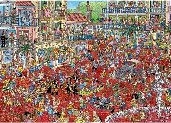 Jan Van Haasteren La Tomatina Puzzel - 1000 Stukjes 11 Jan Van Haasteren La Tomatina Puzzel - 1000 Stukjes - Afbeelding 9