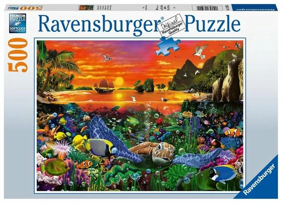 Ravensburger Puzzel Schildpad In Het Rif - Legpuzzel - 500 Stukjes 3 Ravensburger Puzzel Schildpad In Het Rif - Legpuzzel - 500 Stukjes