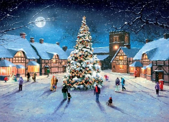 King Puzzel 1000 Stukjes (68 X 49 Cm) - Christmas Village - Legpuzzel Kerst / Winter 4 King Puzzel 1000 Stukjes (68 X 49 Cm) - Christmas Village - Legpuzzel Kerst / Winter - Afbeelding 2