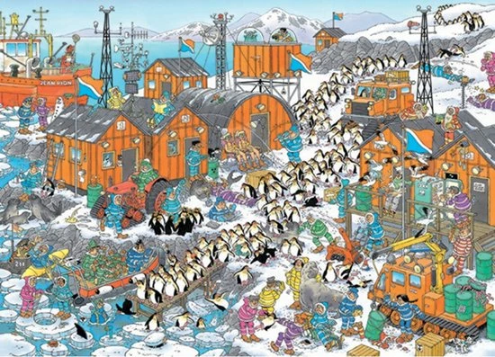 Jan Van Haasteren Zuidpool Expeditie Puzzel - 1000 Stukjes 7 Jan Van Haasteren Zuidpool Expeditie Puzzel - 1000 Stukjes - Afbeelding 5