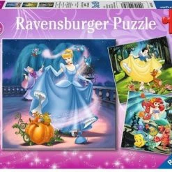 Ravensburger Puzzel Disney Princess - Sneeuwwitje, Assepoester & Ariel - 3x49 Stukjes - Kinderpuzzel
