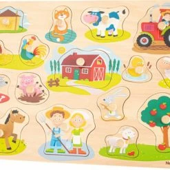 New Classic Toys Grote Houten Legpuzzel Boerderijdieren 16 Puzzelstukjes - FSC 100%-gecertificeerd Hout