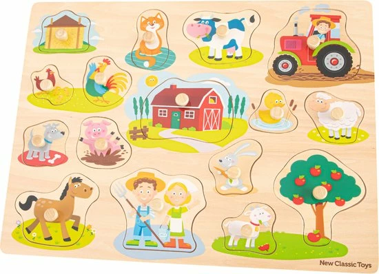 New Classic Toys Grote Houten Legpuzzel Boerderijdieren 16 Puzzelstukjes - FSC 100%-gecertificeerd Hout 3 New Classic Toys Grote Houten Legpuzzel Boerderijdieren 16 Puzzelstukjes - FSC 100%-gecertificeerd Hout