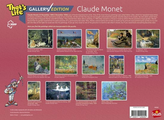 Goliath That's Life Gallery Edition: Claude Monet - 1000 Puzzelstukjes - Legpuzzel (68x48cm) 6 Goliath That's Life Gallery Edition: Claude Monet - 1000 Puzzelstukjes - Legpuzzel (68x48cm) - Afbeelding 4