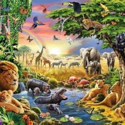 Ravensburger Puzzel Avondzon Bij De Drinkplaats - Legpuzzel - 300XXL Stukjes -Exporteren puzzels winkel 550x403 42