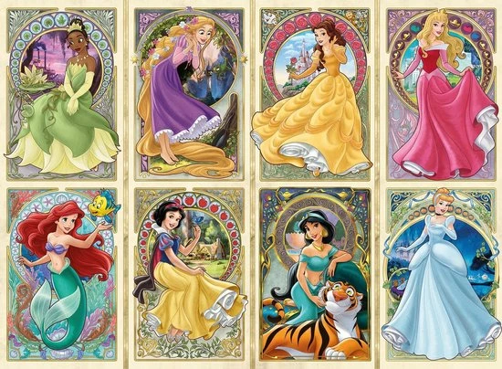 Ravensburger Puzzel Disney Art Nouveau Prinsessen - Legpuzzel - 1000 Stukjes 5 Ravensburger Puzzel Disney Art Nouveau Prinsessen - Legpuzzel - 1000 Stukjes - Afbeelding 3