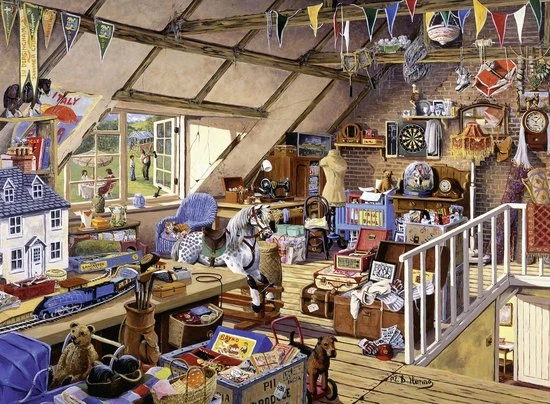 Ravensburger Puzzel Oma's Zolder - Legpuzzel - 500 Stukjes 5 Ravensburger Puzzel Oma's Zolder - Legpuzzel - 500 Stukjes - Afbeelding 3