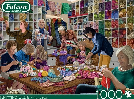 Falcon Puzzel Knitting Club - Legpuzzel - 1000 Stukjes 5 Falcon Puzzel Knitting Club - Legpuzzel - 1000 Stukjes - Afbeelding 3