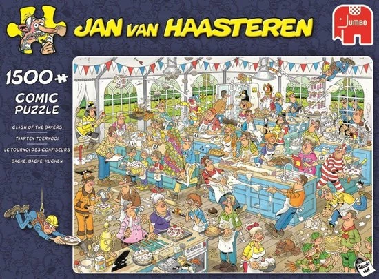 Jan Van Haasteren Taarten Toernooi Puzzel - 1500 Stukjes 8 Jan Van Haasteren Taarten Toernooi Puzzel - 1500 Stukjes - Afbeelding 6