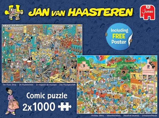 Jan Van Haasteren De Muziekwinkel & Vakantiekriebels Puzzel - 2 X 1000 Stukjes 9 Jan Van Haasteren De Muziekwinkel & Vakantiekriebels Puzzel - 2 X 1000 Stukjes - Afbeelding 7