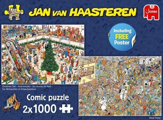 Jan Van Haasteren Kerstkoopjes & Black Friday Puzzel - 2 X 1000 Stukjes 10 Jan Van Haasteren Kerstkoopjes & Black Friday Puzzel - 2 X 1000 Stukjes - Afbeelding 8