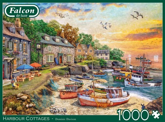 Falcon Puzzel Harbour Cottages - Legpuzzel - 1000 Stukjes 5 Falcon Puzzel Harbour Cottages - Legpuzzel - 1000 Stukjes - Afbeelding 3