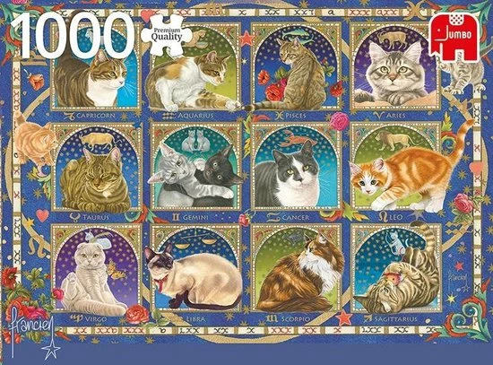 Jumbo Premium Collection Puzzel Francien Cat Horoscope - Legpuzzel - 1000 Stukjes 5 Jumbo Premium Collection Puzzel Francien Cat Horoscope - Legpuzzel - 1000 Stukjes - Afbeelding 3