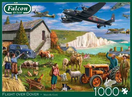 Falcon De Luxe Flight Over Dover 1000 Stukjes - Legpuzzel Voor Volwassenen 4 Falcon De Luxe Flight Over Dover 1000 Stukjes - Legpuzzel Voor Volwassenen - Afbeelding 2