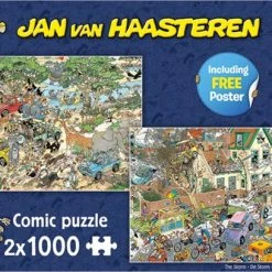 Jan Van Haasteren Safari & Storm 2-in-1 Puzzel - 2 X 1000 Stukjes -Exporteren puzzels winkel 550x408
