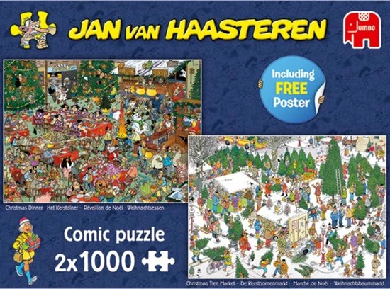 Jan Van Haasteren Christmas Gifts Puzzel - 2x1000 Stukjes 4 Jan Van Haasteren Christmas Gifts Puzzel - 2x1000 Stukjes - Afbeelding 2