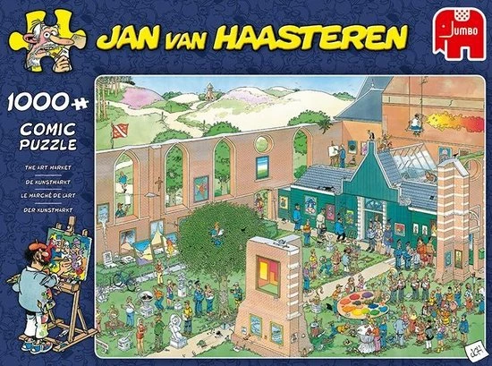 Jan Van Haasteren De Kunstmarkt Puzzel - 1000 Stukjes 10 Jan Van Haasteren De Kunstmarkt Puzzel - 1000 Stukjes - Afbeelding 8