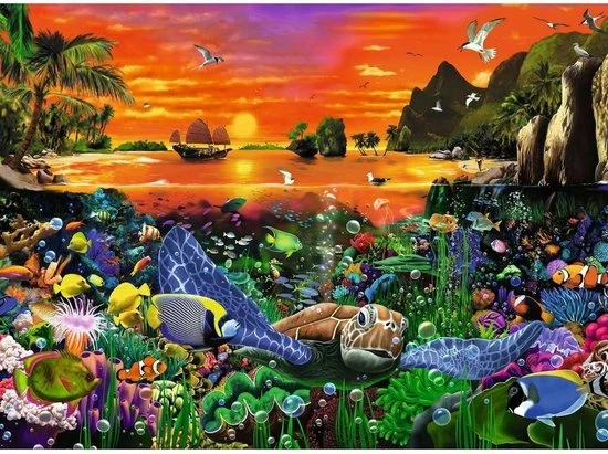 Ravensburger Puzzel Schildpad In Het Rif - Legpuzzel - 500 Stukjes 5 Ravensburger Puzzel Schildpad In Het Rif - Legpuzzel - 500 Stukjes - Afbeelding 3