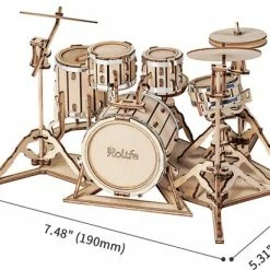 Robotime 3D Houtenpuzzel Muziekinstrument Drumstel, TG409, 19x13,5x11cm - 6946785116816 -Exporteren puzzels winkel 550x411 5