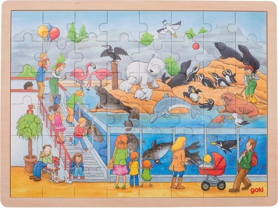Goki Houten Legpuzzel Dierentuin - 48 Stukjes 3 Goki Houten Legpuzzel Dierentuin - 48 Stukjes