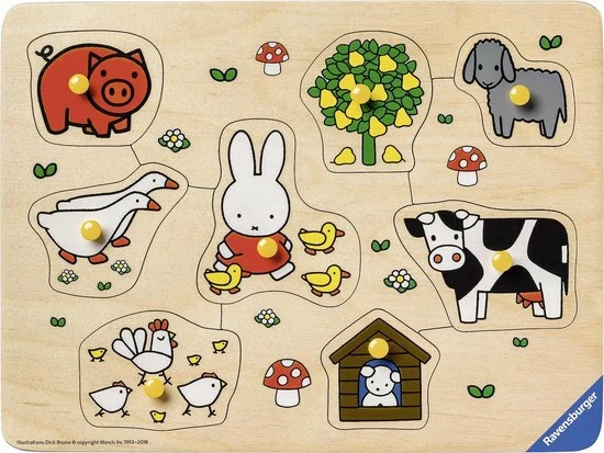 Ravensburger Houten Puzzel Nijntje Op De Boerderij - 8 Stukjes 4 Ravensburger Houten Puzzel Nijntje Op De Boerderij - 8 Stukjes - Afbeelding 2